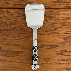 Silver and Black Spatula with Decorative Handle